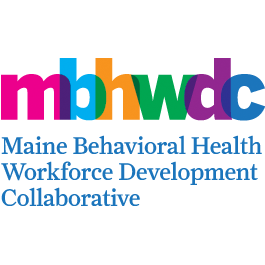 logo for maine behavioral health workforce development collaborative; first letter of each word in varying colors